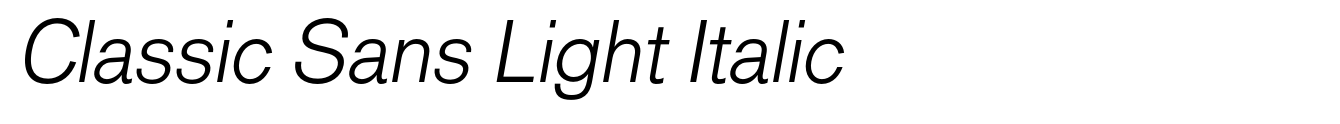 Classic Sans Light Italic